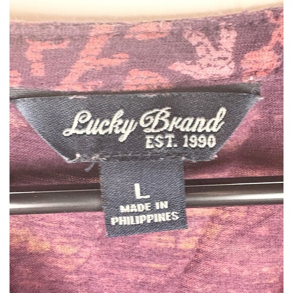 Lucky Brand Peasant Top Boho Bohemian Folk Flowy Western Open Back Size Large - Picture 8 of 10